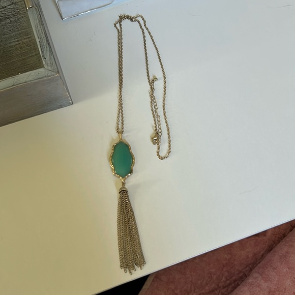 Target Blue and Gold Necklace with Dainty Chain - Picture 3 of 4